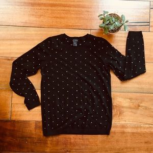 Ann Taylor Black Polka Dot Sweater